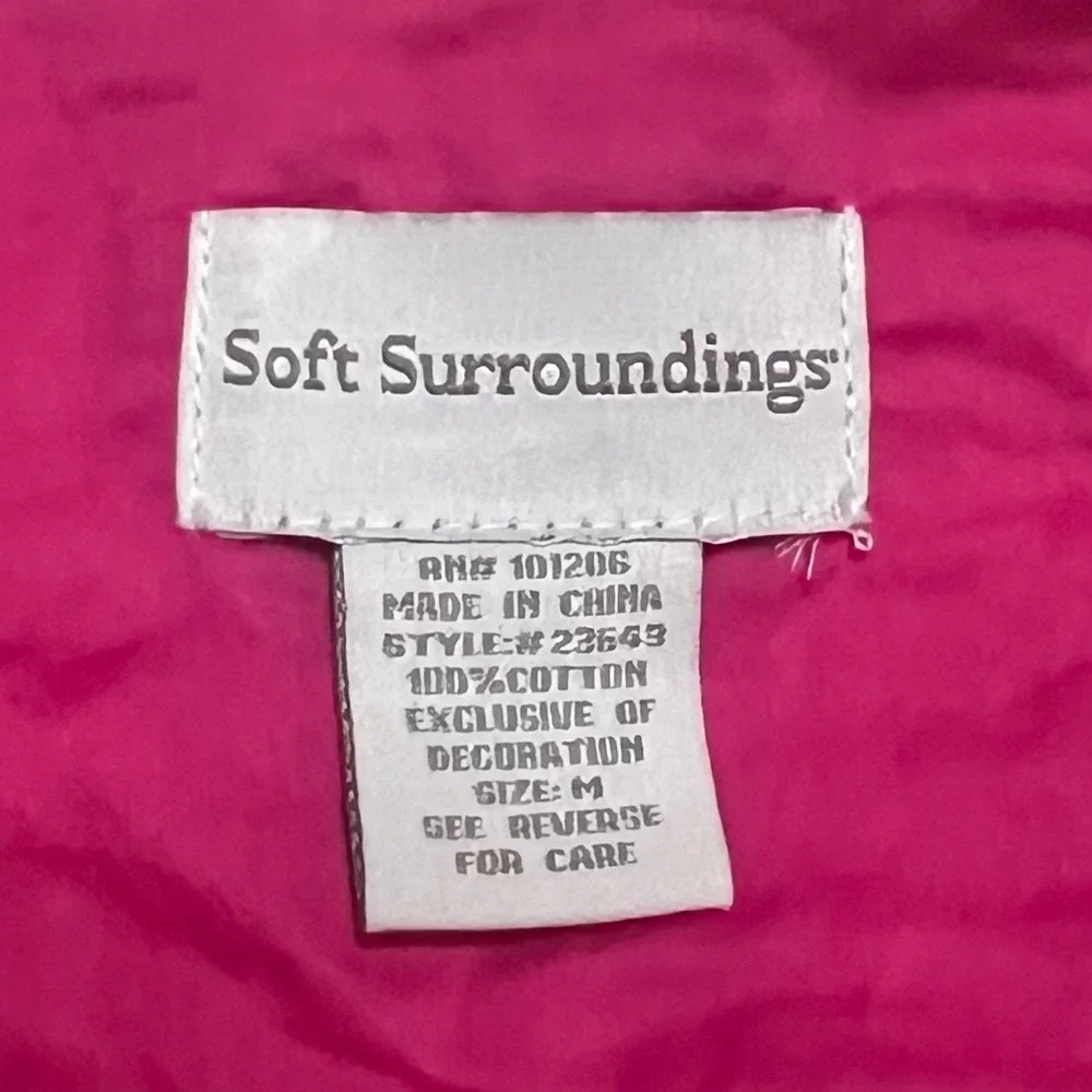 Soft Surroundings Fuchsia Maxi Dress White‎ Ornate Trim Size Medium - Picture 12 of 13
